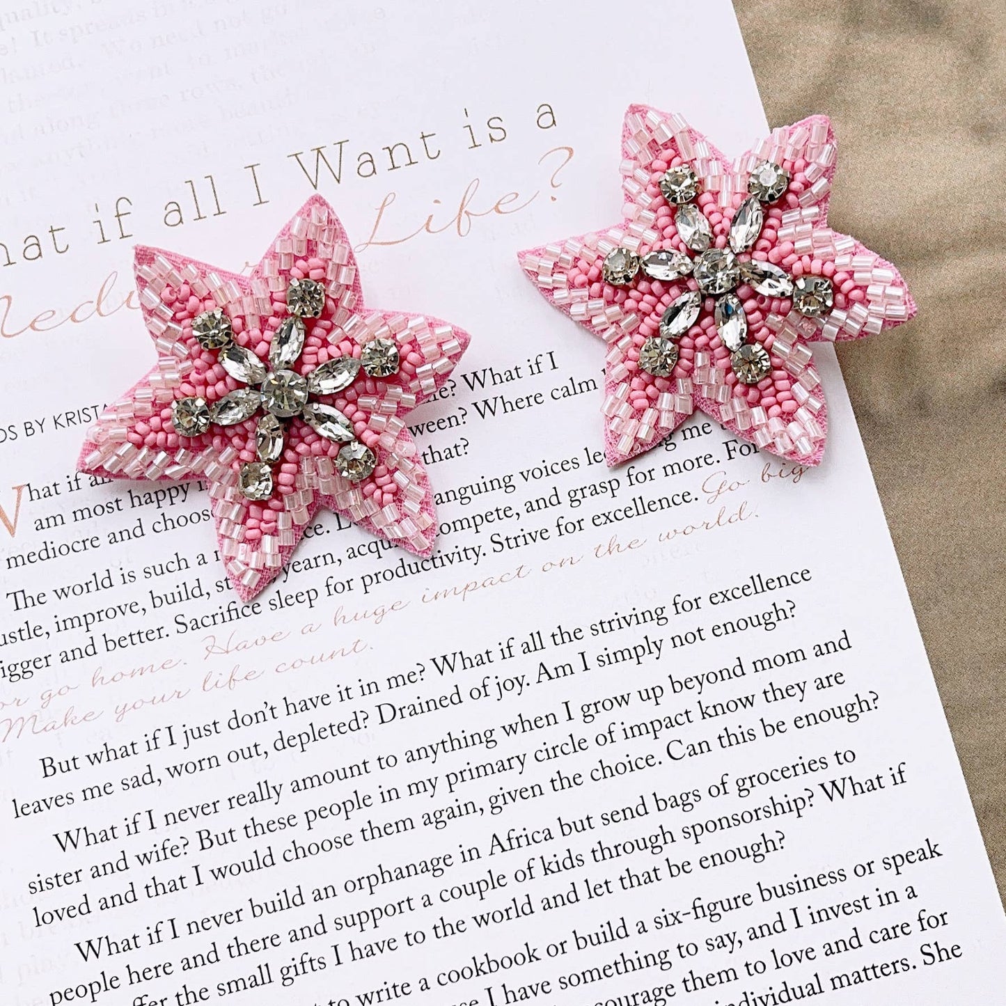 Pink Starburst Earrings