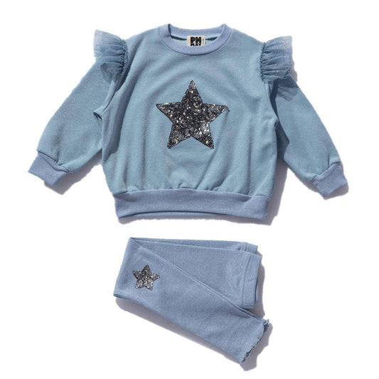 Petite Hailey Star Sweatshirt Set Blue